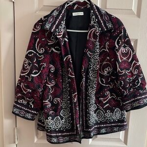 Coldwater Creek Women's Black and Red Paisley Blazer